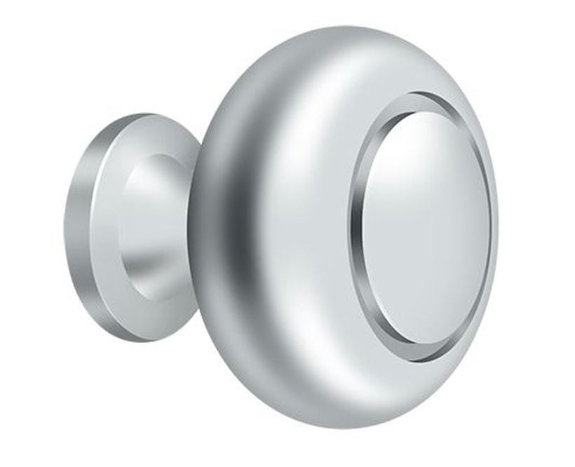 Deltana KR119U26 Groove Round Cabinet Knob, Bright Chrome