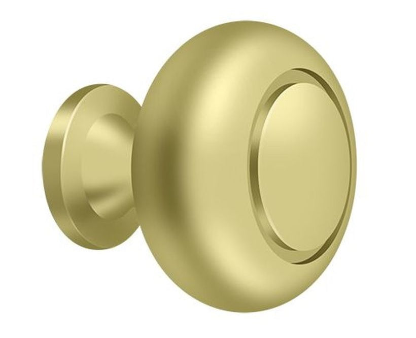 Deltana KR119U3 Groove Round Cabinet Knob, Bright Brass