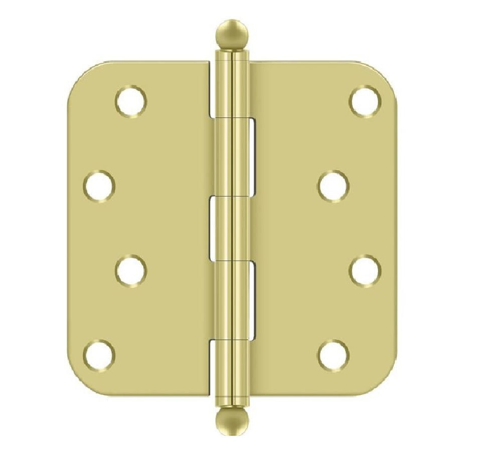 Deltana S44R53-BT Radius Hinge, Bright Brass