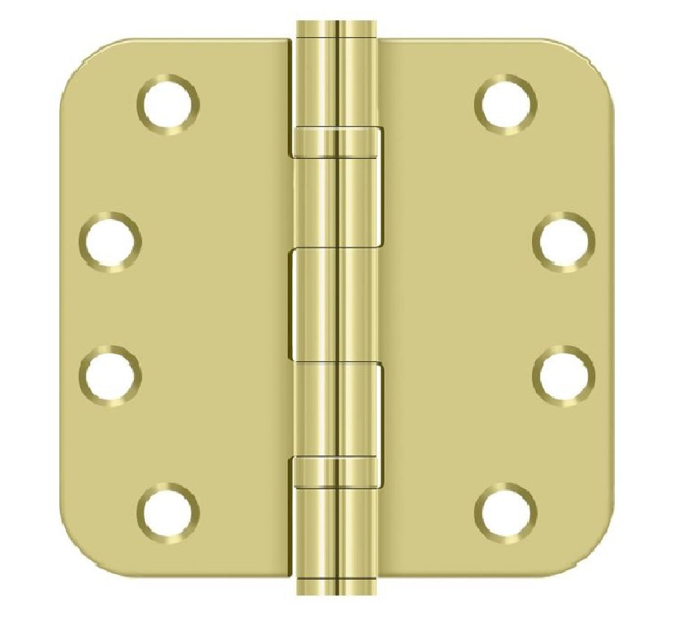 Deltana S44R5HDB3 Radius Hinge, Bright Brass