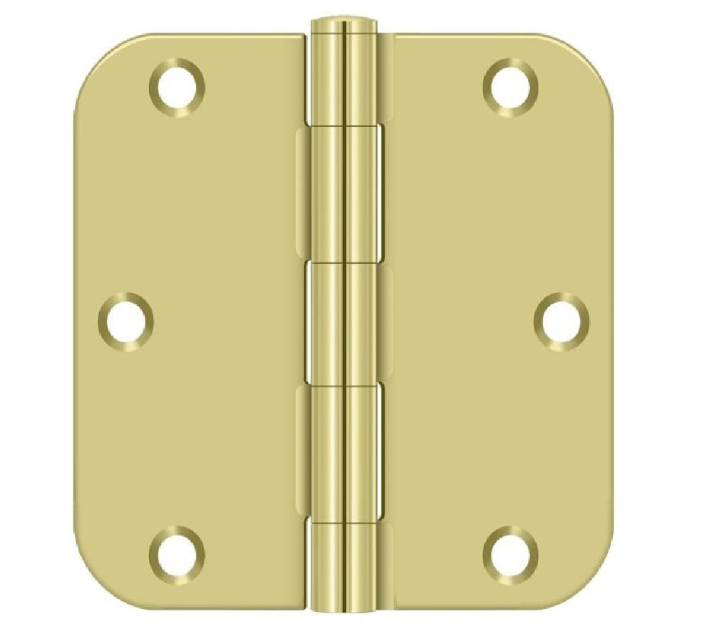 Deltana S35R53 Radius Hinge, Bright Brass