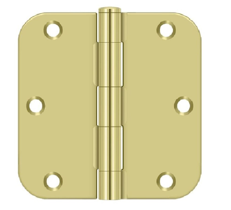 Deltana S35R5BK3 Radius Hinge, Bright Brass