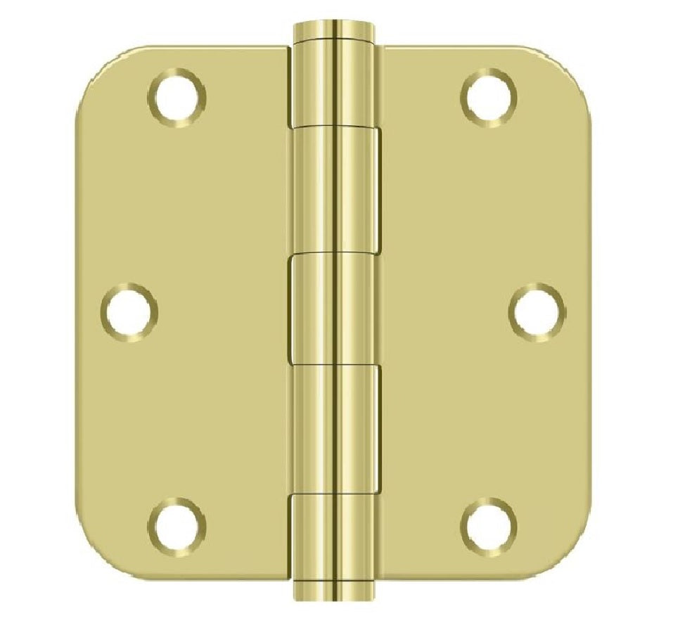 Deltana S35R5HD3 Radius Hinge, Bright Brass