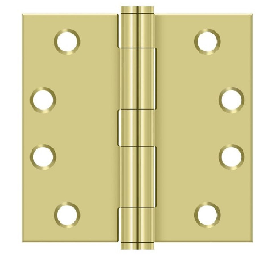 Deltana S44HD3 Square Door Hinge, Bright Brass