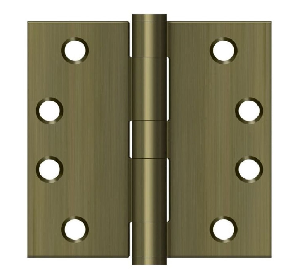 Deltana S44HD5 Square Door Hinge, Antique Brass