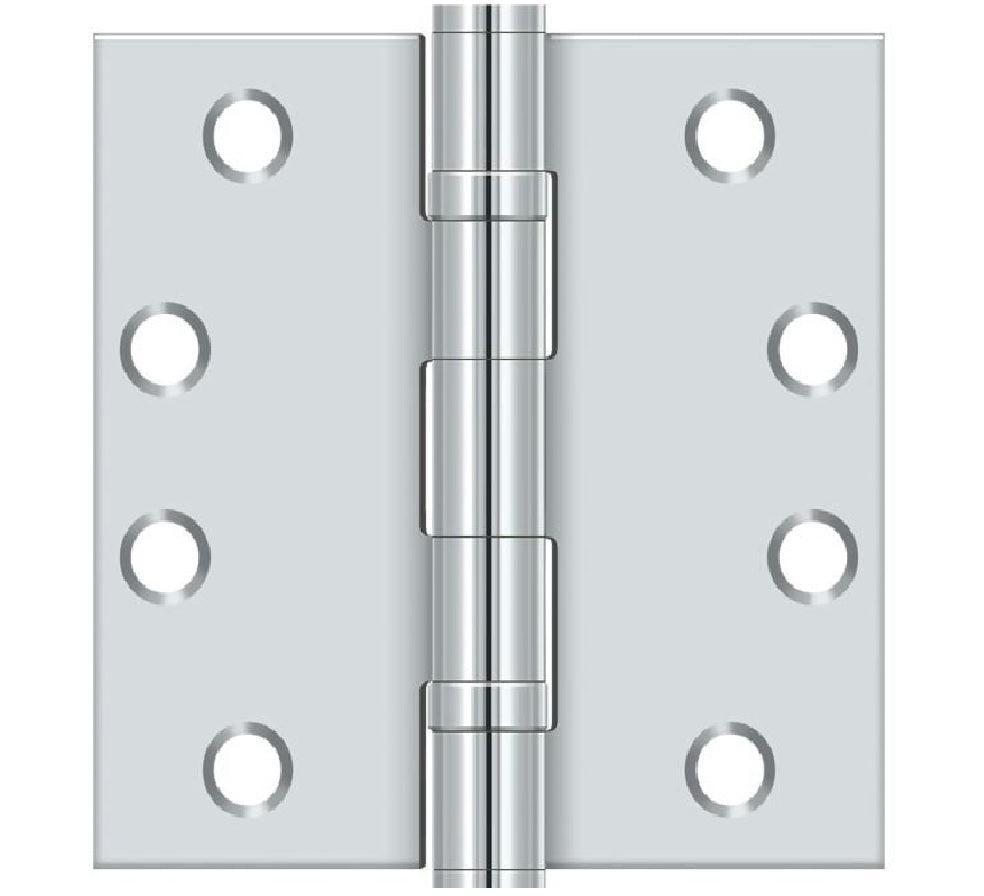 Deltana S44HDBB26 Square Door Hinge, Bright Chrome