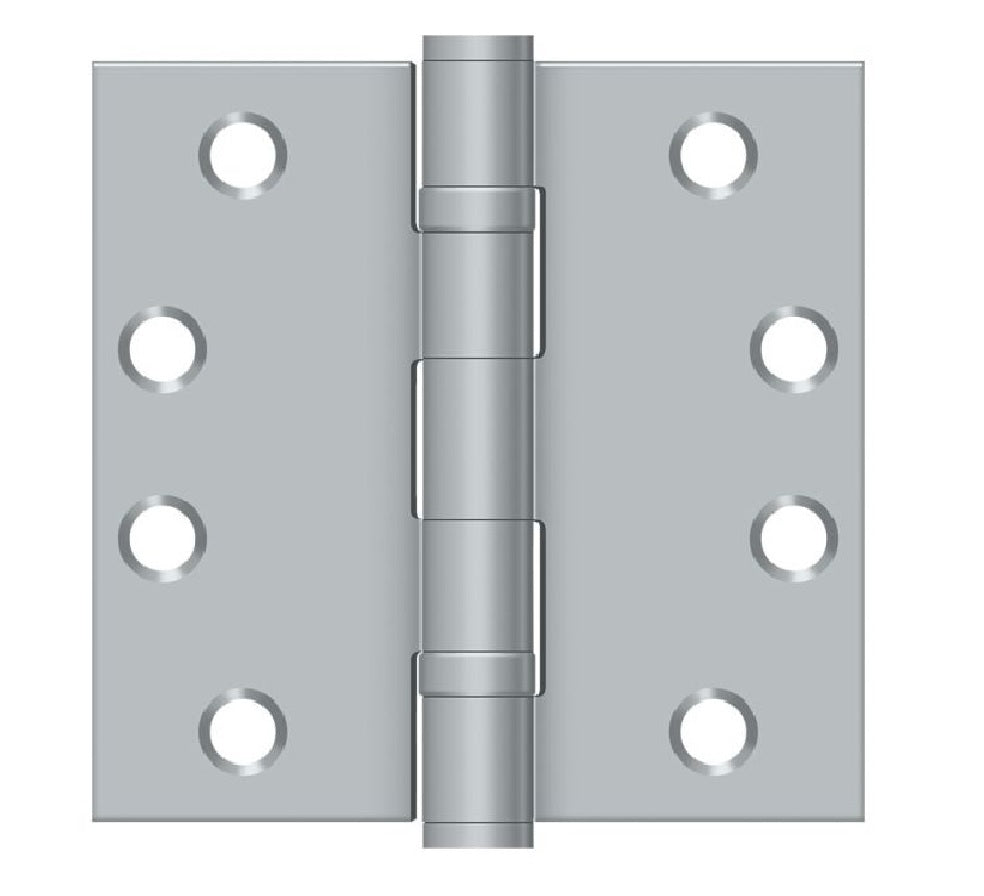 Deltana S44HDBB26D Square Door Hinge, Satin Chrome