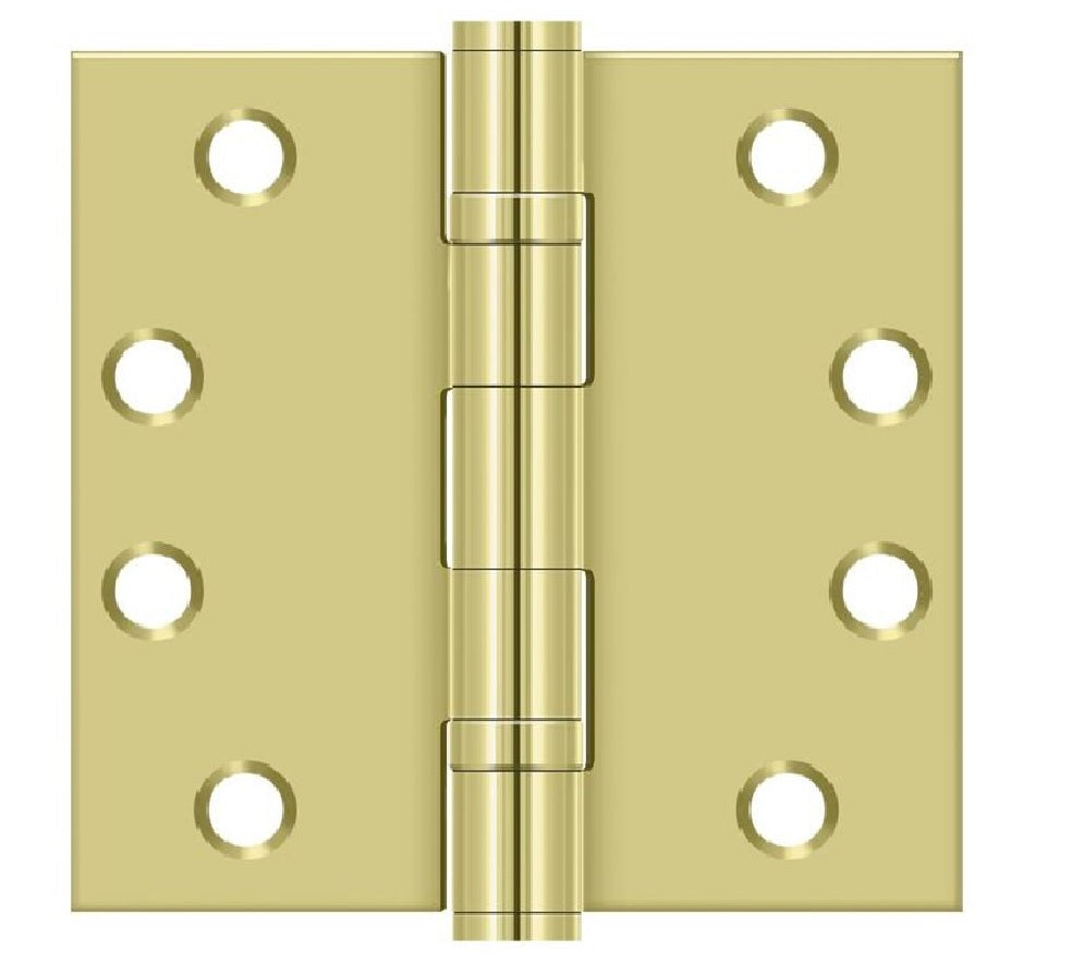 Deltana S44HDBB3 Square Door Hinge, Bright Brass