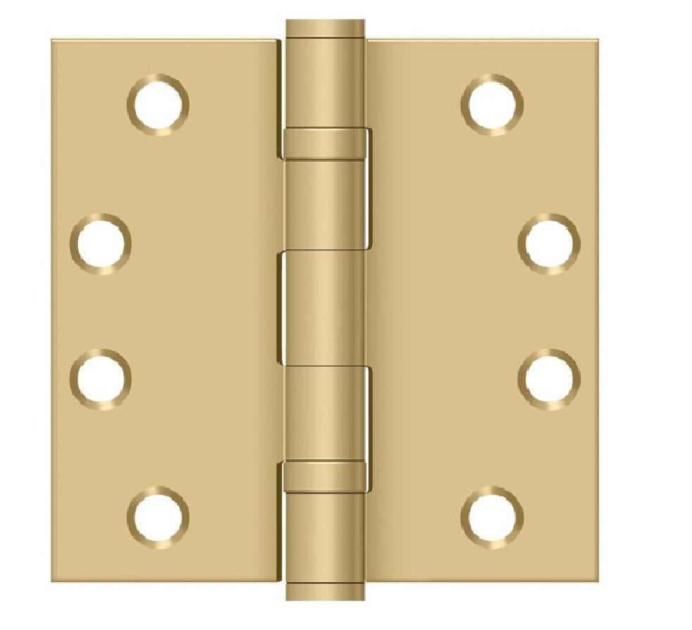 Deltana S44HDBB4 Square Door Hinge, Satin Brass