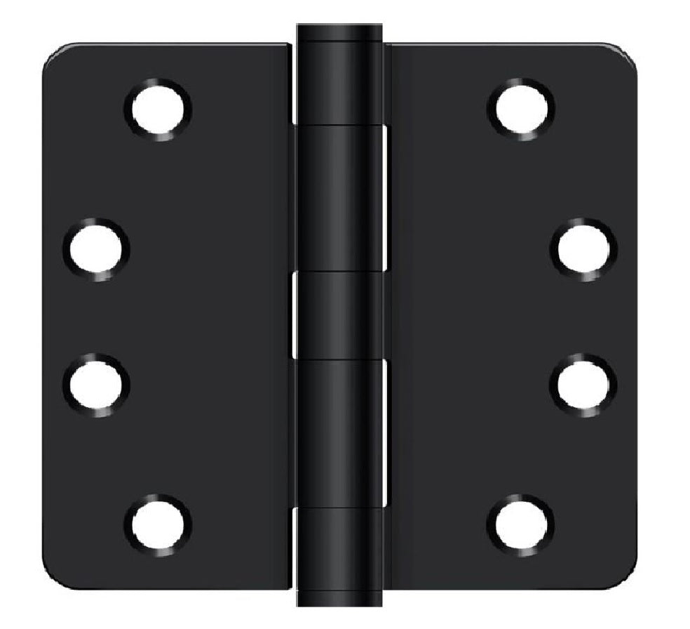 Deltana S44R4HD1B Radius Door Hinge, Flat Black