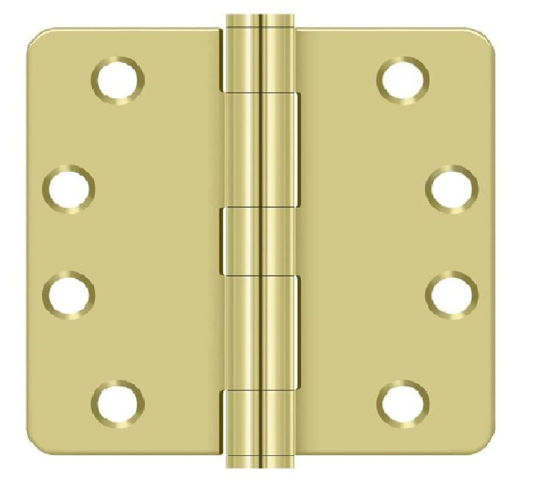 Deltana S44R4HD3 Radius Door Hinge, Bright Brass