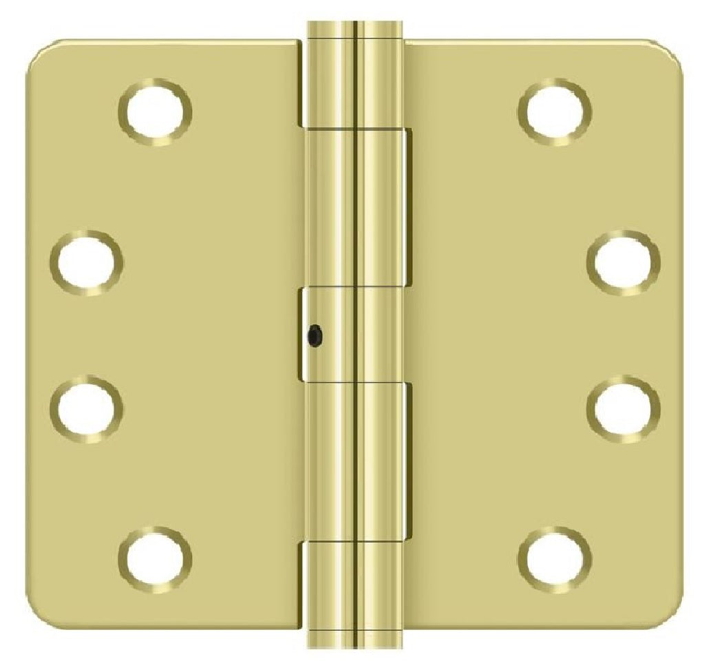 Deltana S44R4HDN3 Radius Door Hinge, Bright Brass