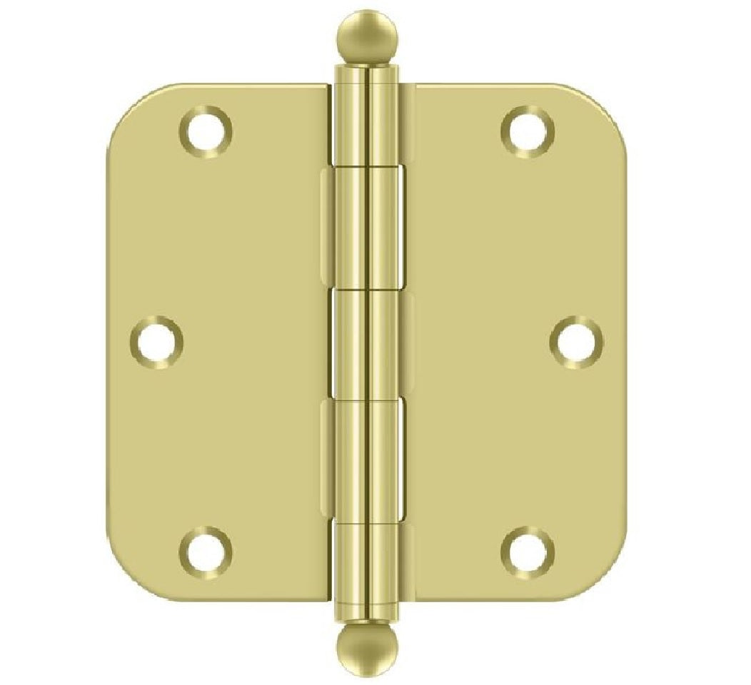 Deltana S35R53-BT Radius Hinge, Bright Brass