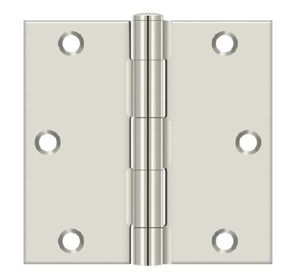 Deltana S35U14-R Square Door Hinge, Bright Nickel