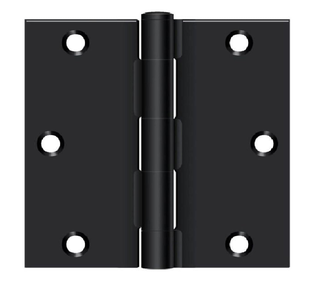 Deltana S35U1B-R Square Door Hinge, Flat Black