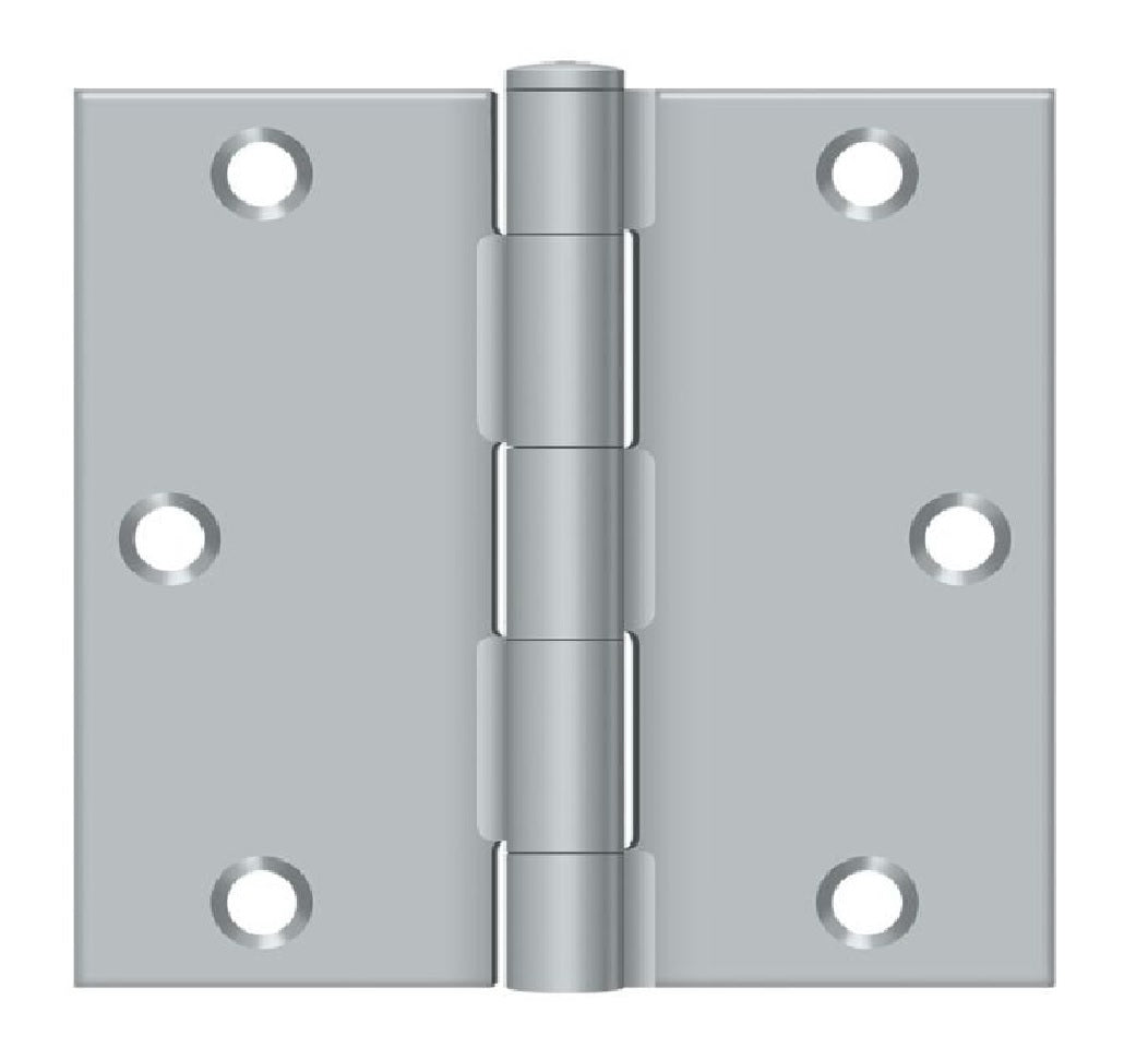 Deltana S35U26D-R Square Door Hinge, Satin Chrome