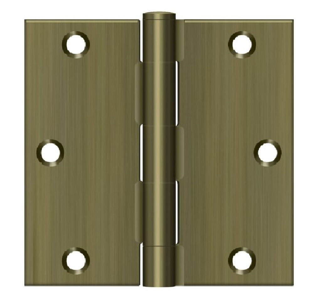 Deltana S35U5-R Square Door Hinge, Antique Brass
