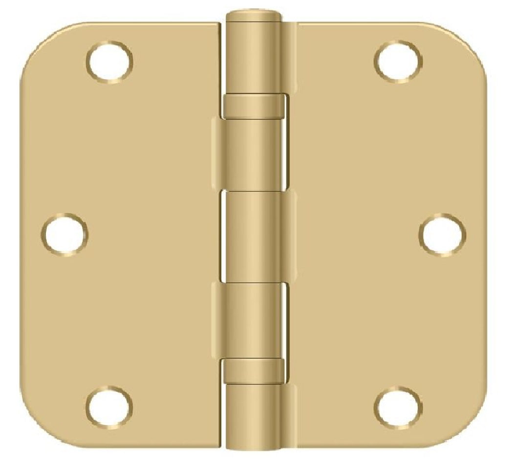 Deltana S35R5BB4 Radius Hinge, Satin Brass