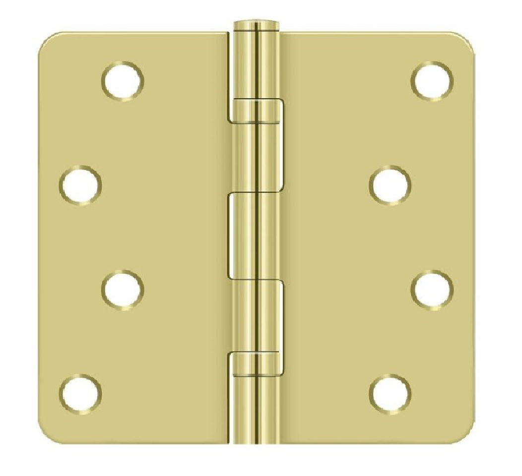 Deltana S44R4BB3 Radius Hinge, Bright Brass