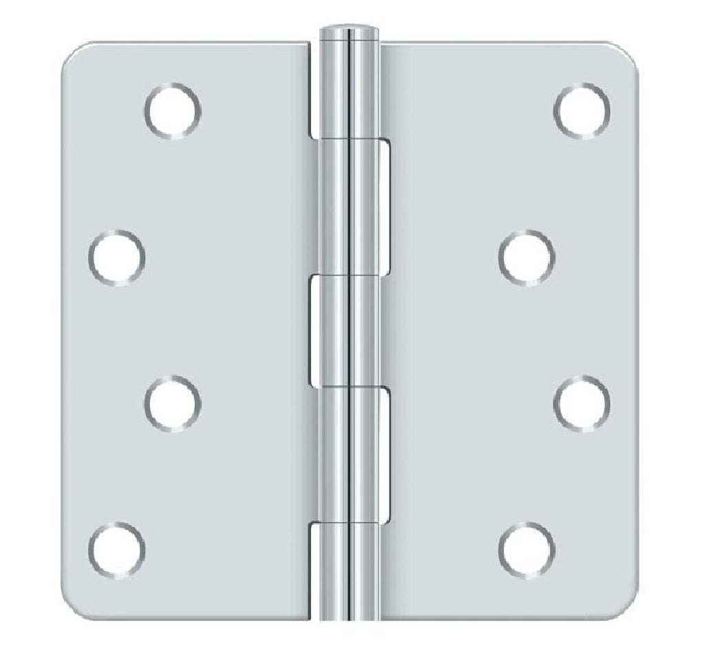 Deltana S44R426 Radius Door Hinge, Bright Chrome