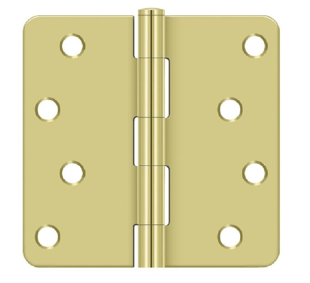 Deltana S44R43 Radius Door Hinge, Bright Brass