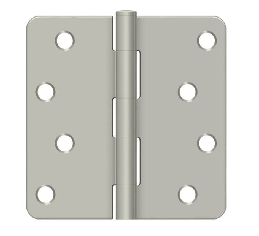 Deltana S44R4BK15 Radius Door Hinge, Satin Nickel