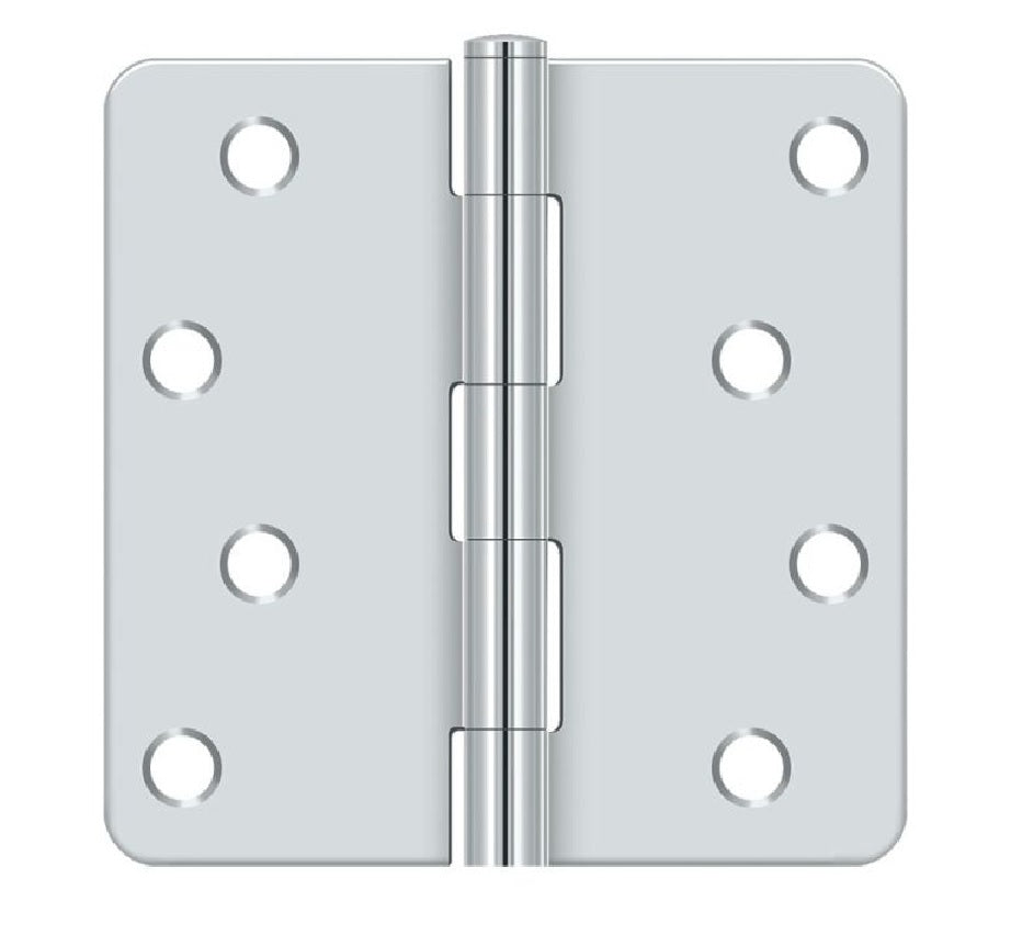 Deltana S44R4BK26 Radius Door Hinge, Bright Chrome