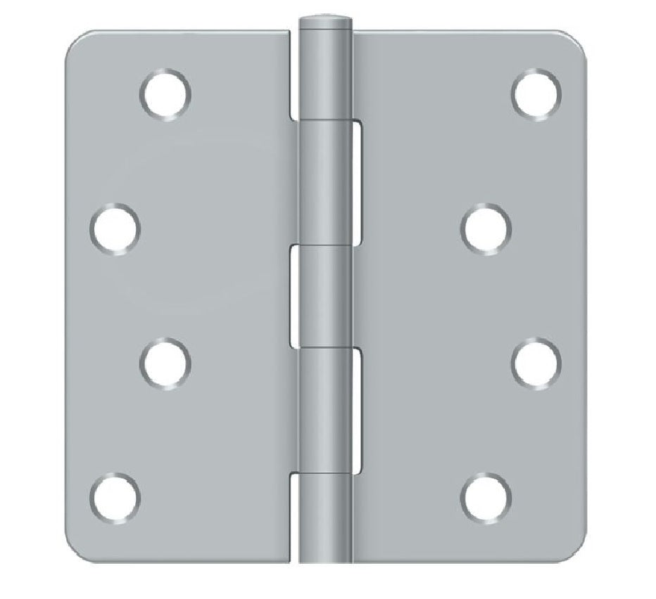 Deltana S44R4BK26D Radius Door Hinge, Satin Chrome