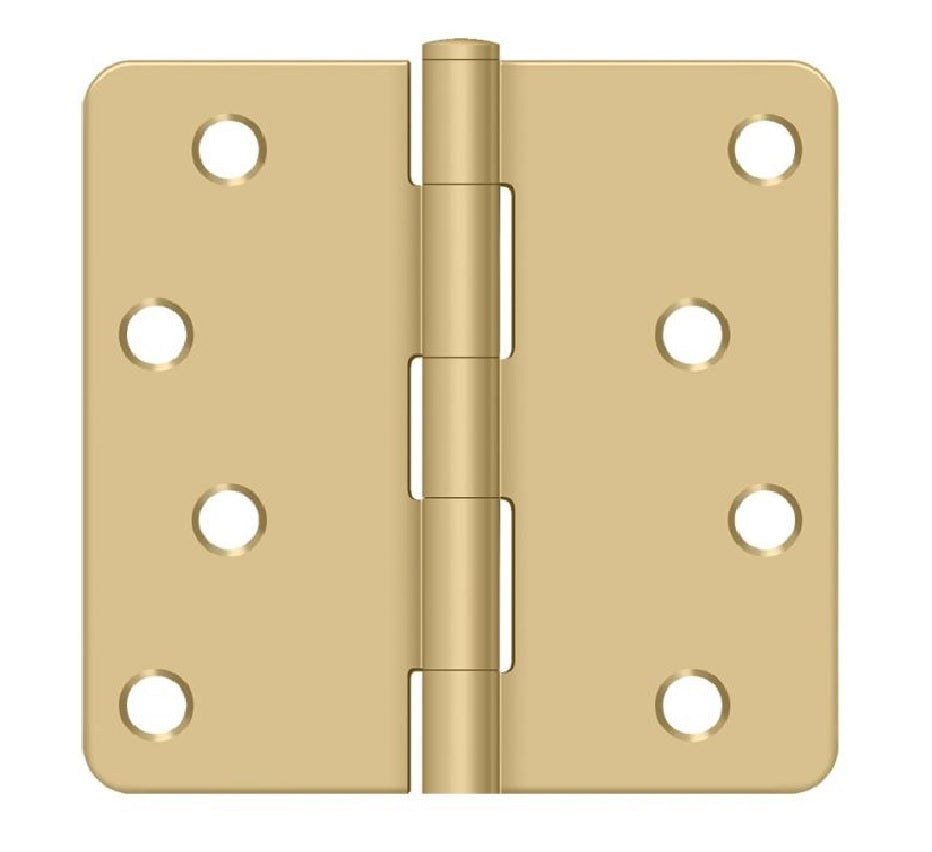 Deltana S44R4BK4 Radius Door Hinge, Satin Brass