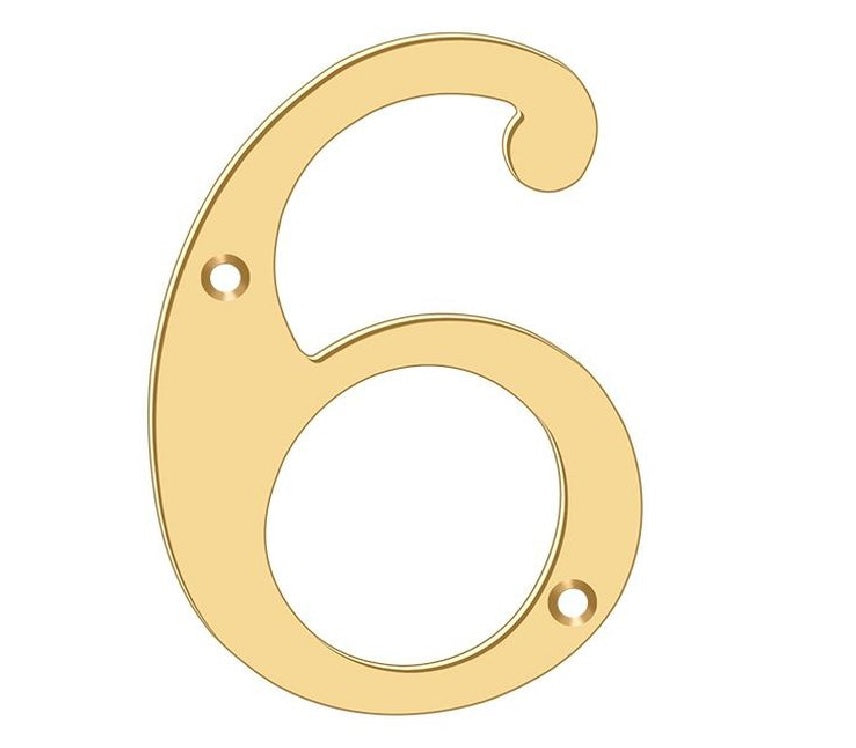 Deltana RN4-6 House Number, Lifetime Brass, 4"