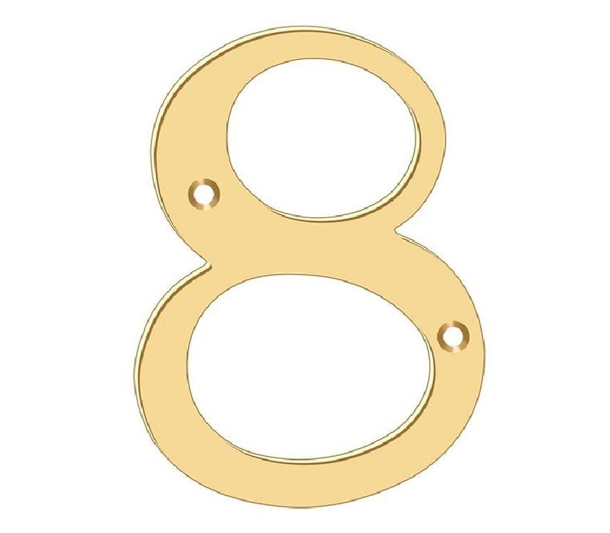 Deltana RN4-8 House Number, Lifetime Brass, 4"
