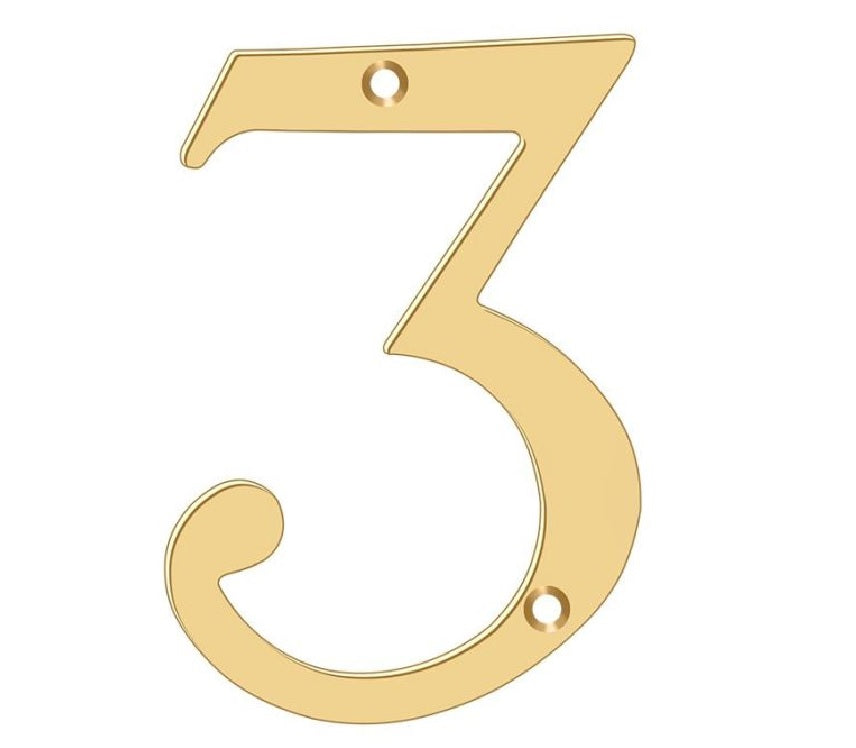 Deltana RN6-3 House Number, Lifetime Brass, 6"