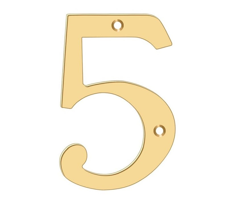 Deltana RN6-5 House Number, Lifetime Brass, 6"