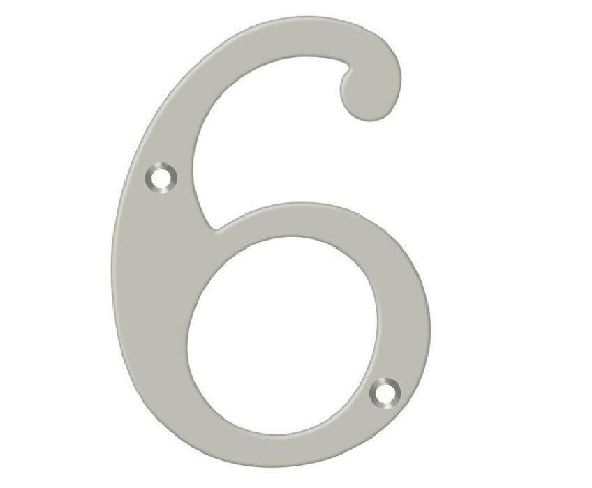 Deltana RN6-6U15 House Number, Satin Nickel, 6"