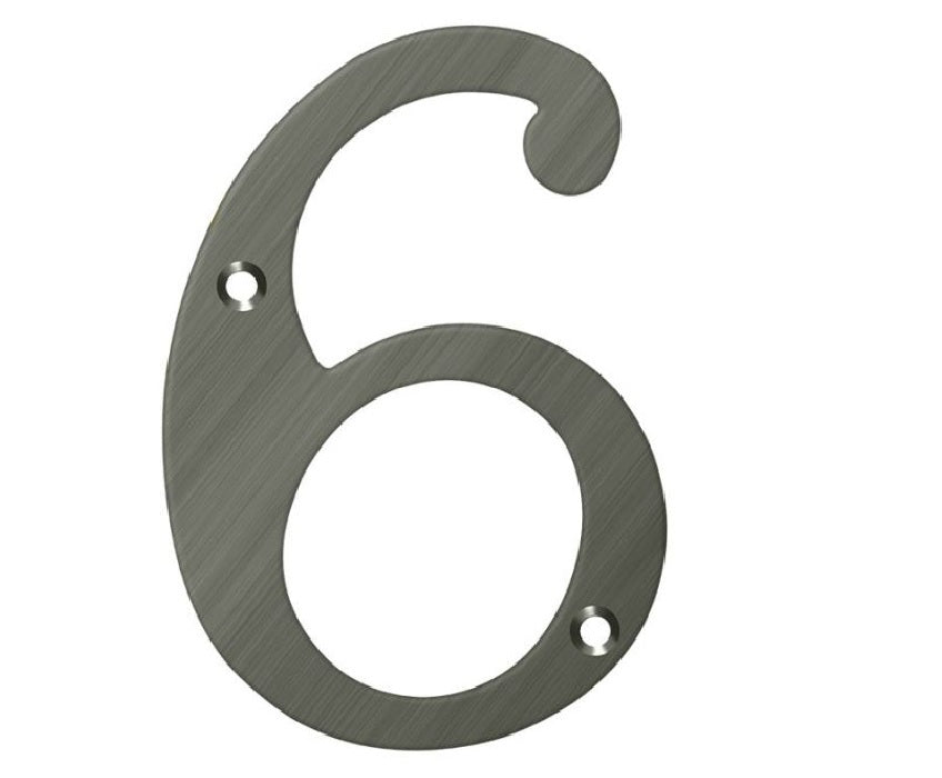 Deltana RN6-6U15A House Number, Antique Nickel, 6"