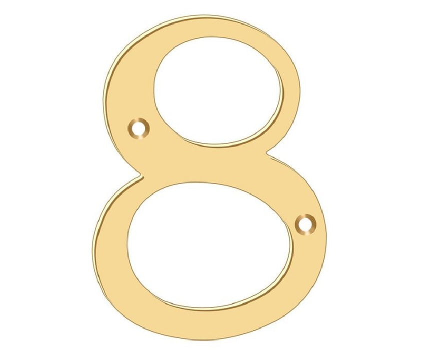 Deltana RN6-8 House Number, Lifetime Brass, 6"