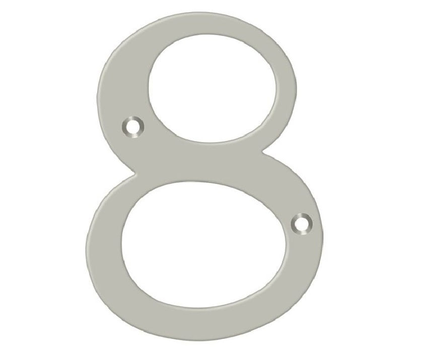 Deltana RN6-8U15 House Number, Satin Nickel, 6"