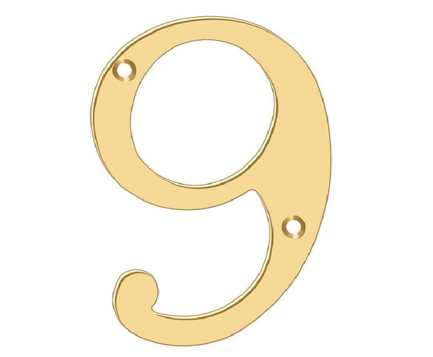 Deltana RN6-9 House Number, Lifetime Brass, 6"