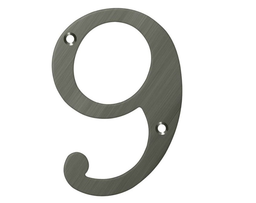 Deltana RN6-9U15A House Number, Antique Nickel, 6"