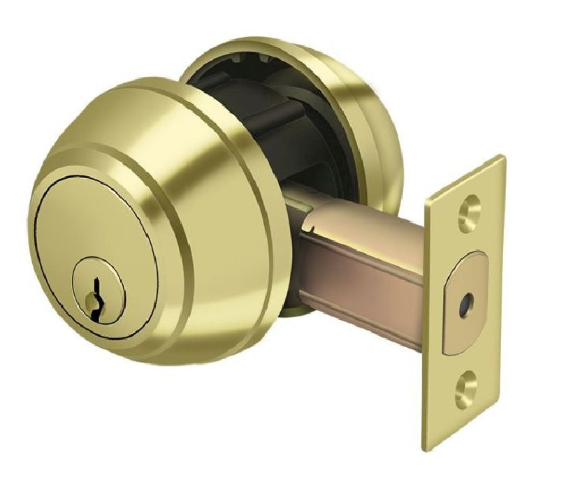 Deltana CL210LM-3 Double Deadbolt GR1, Bright Brass