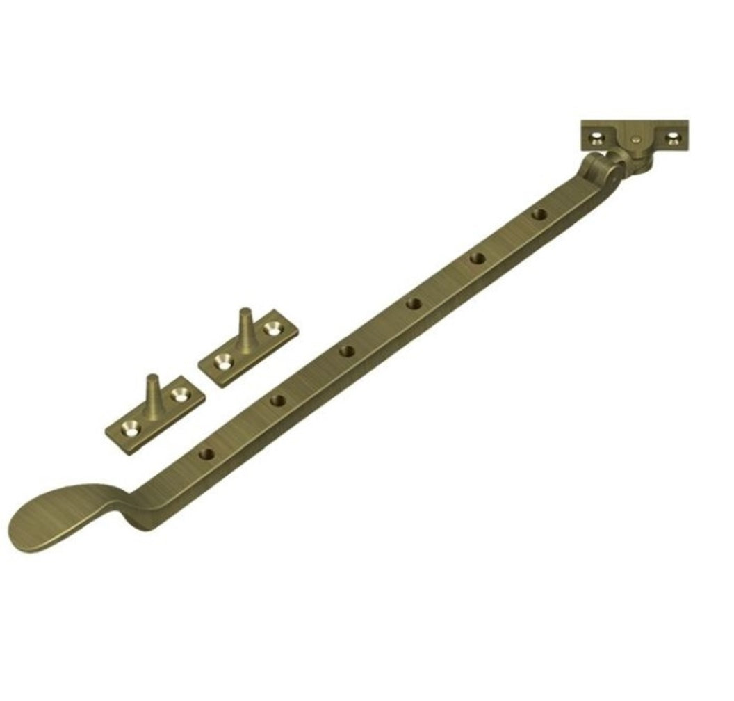 Deltana CSA13U5 Colonial Casement Stay Adjuster, Antique Brass