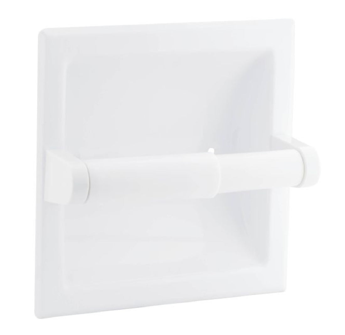 Moen DN5075W Recessed Paper Holder and Clamp, Glacier White