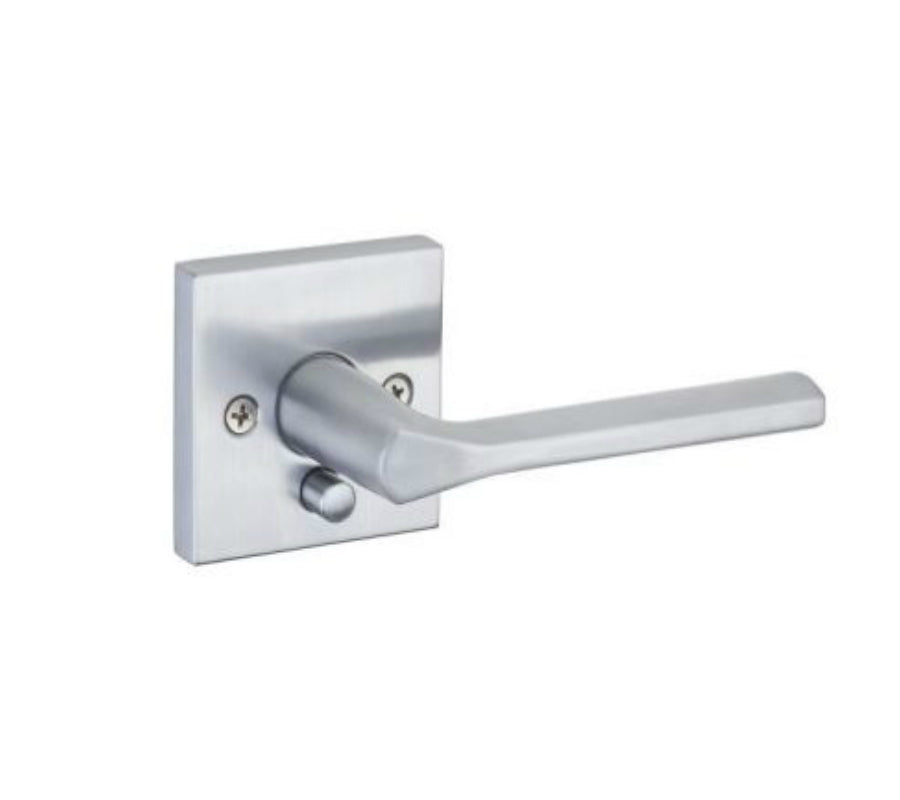 Kwikset 155LSLSQT-26D Lisbon Square Privacy Door Lock, Satin Chrome