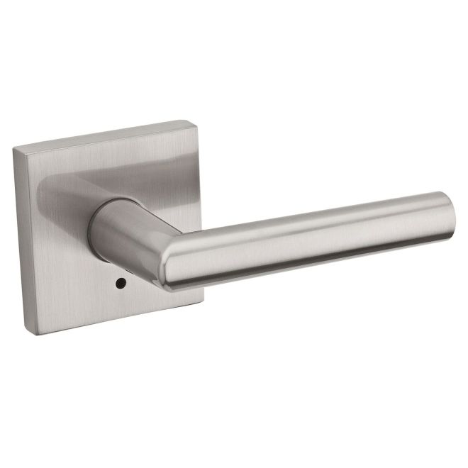 Kwikset 155MILSQT-15 Milan Square Privacy Door Lock, Satin Nickel