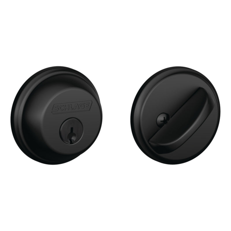 Schlage B60NV622 Single Cylinder Deadbolt, Matte Black