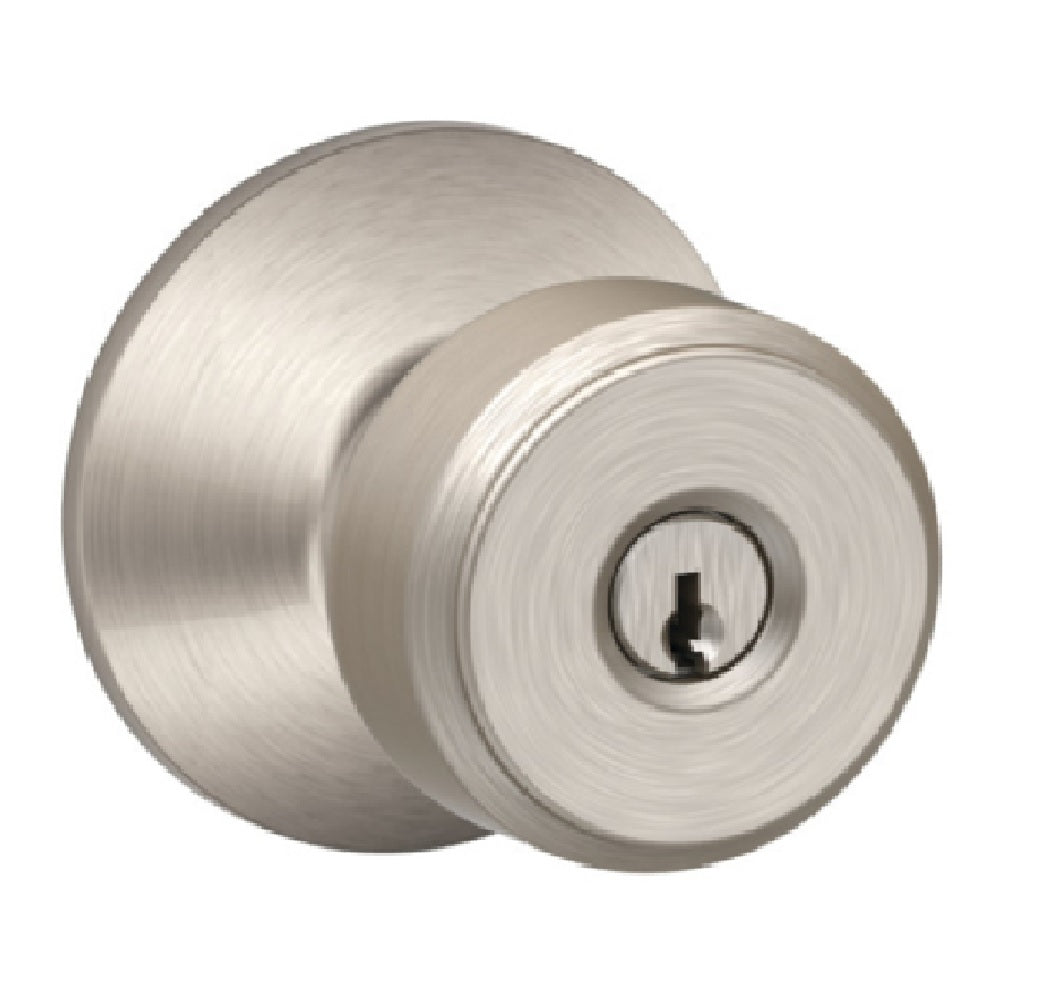 Schlage F51VBWE619 Bowery Entry Knobs, Satin Nickel