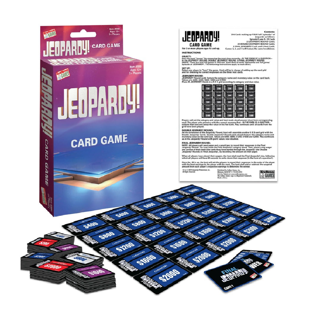 Endless Games 880 Jeopardy Card Game, Cardboard