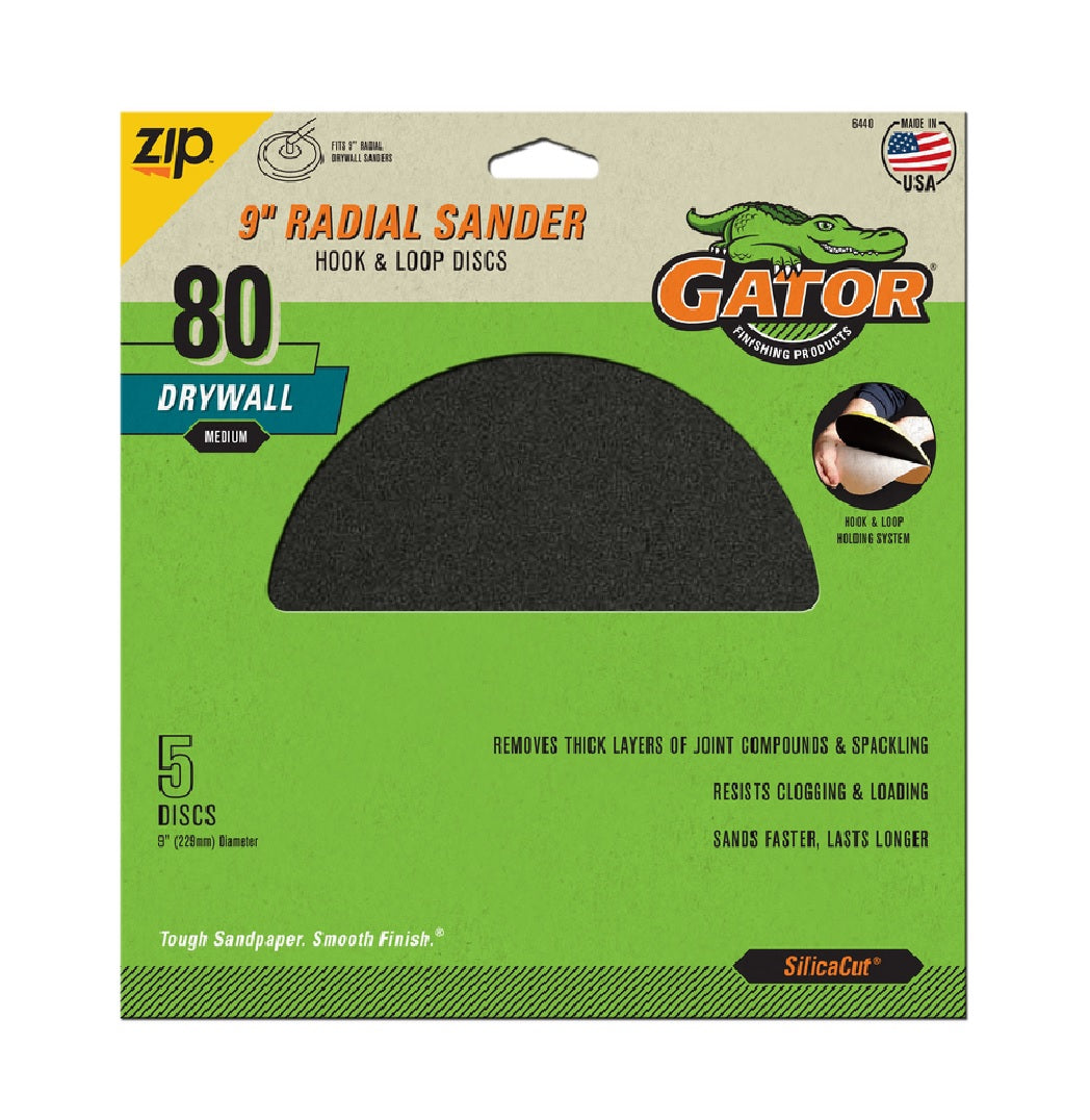 Gator 6440 Hook and Loop Drywall Sanding Disc, Silicon Carbide