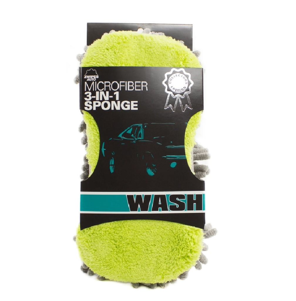 Zwipes 887 Knobby Sponge With Scrubber, Yellow