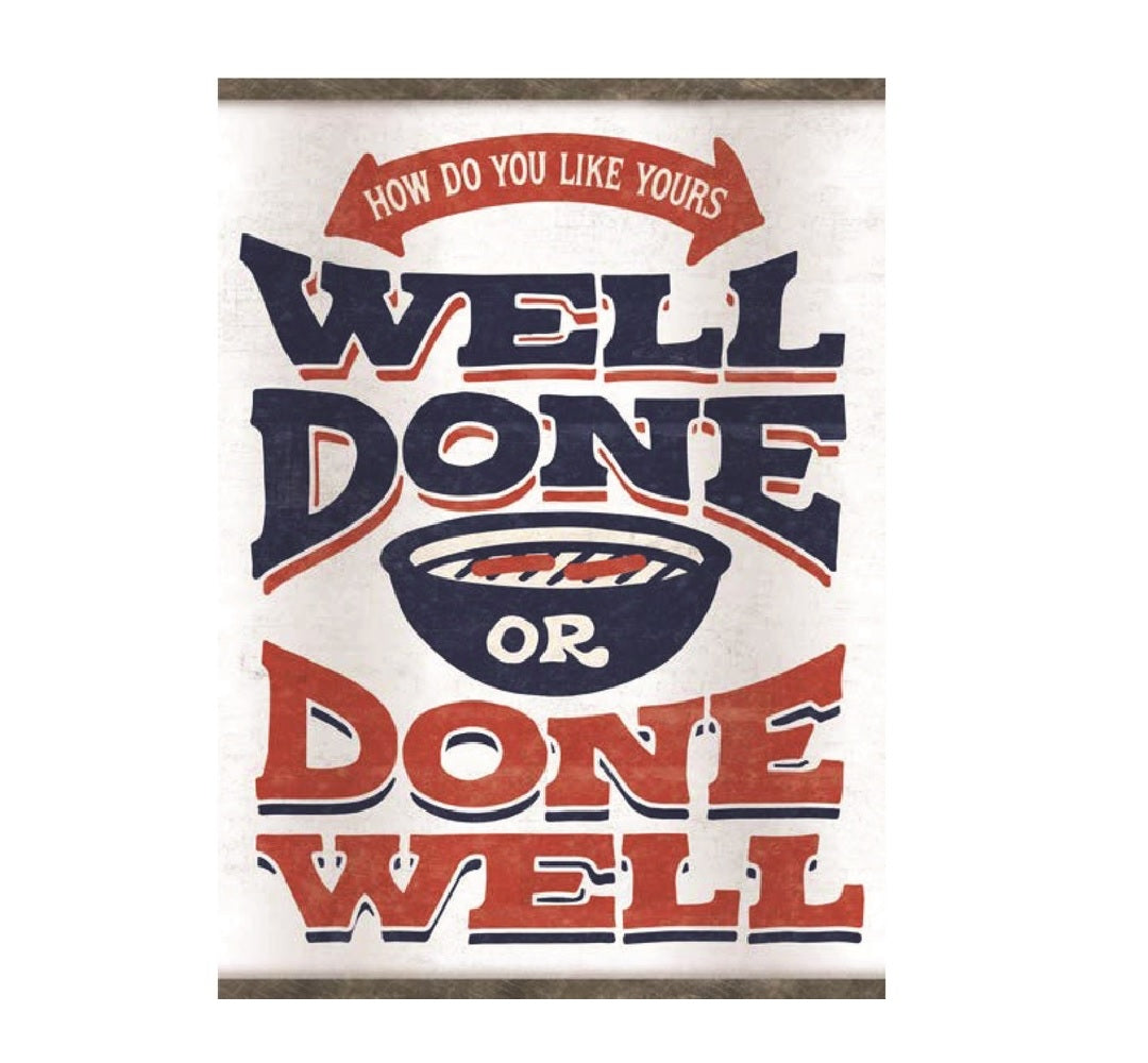 Open Road 90176609 Well Done Oil Can Sign, Metal